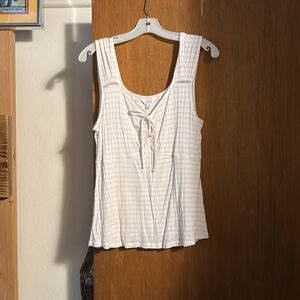 Pink and white striped tank top